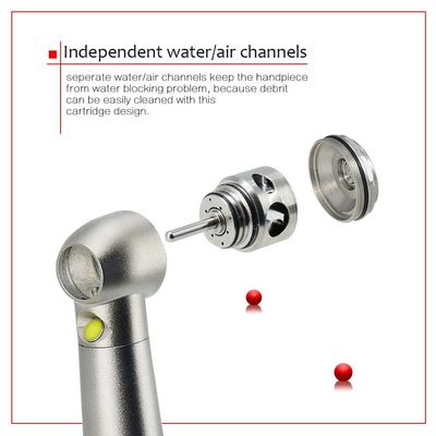 Turbina de aire de pulverización cuádruple de pieza de mano de alta velocidad LED