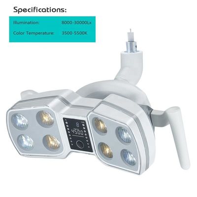 Desprendible multiusos de las luces quirúrgicas dentales Shadowless con 8 bulbos