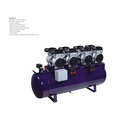 Compresor de aire dental portátil duradero azul 180L sin aceite silencioso 1 a 10