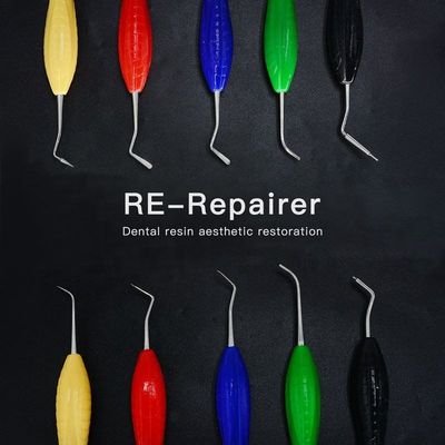 Instrumentos quirúrgicos dentales multicolores portátiles prácticos para el relleno compuesto