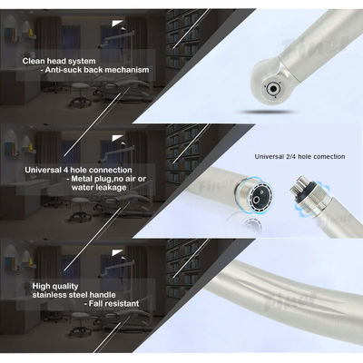 Velocidad de acero inoxidable Handpiece dental con anti tal ruido trasero menos que 60db
