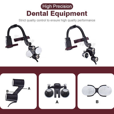 Lupas binoculares llevadas dentales ajustables 2.5x 3.5x de la linterna de la venda