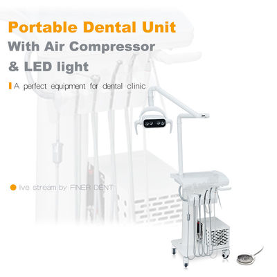 Lámpara LED de bandeja dental Unidad dental portátil con compresor de aire