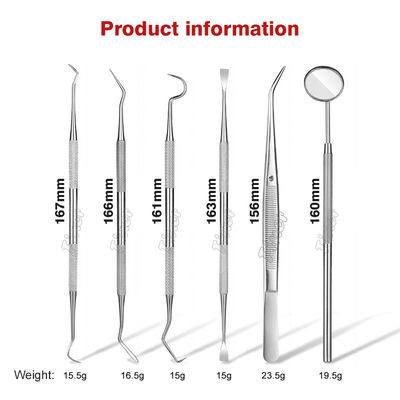 Herramientas dentales Espejo bucal Kit de higiene dental para limpieza dental