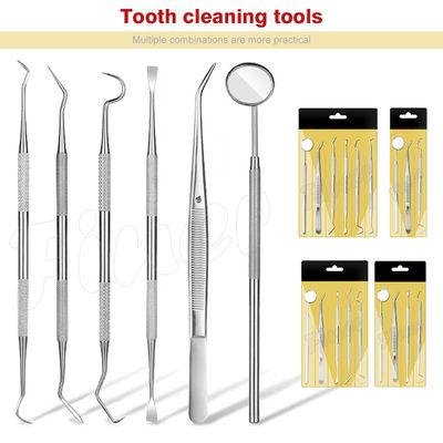 6pcs Instrumentos dentales ortodónticos Limpieza de dientes Cuidado bucal Kit de herramientas dentales