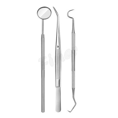 3pcs de acero inoxidable Instrumentos dentales ortodónticos Espejo bucal Herramientas dentales