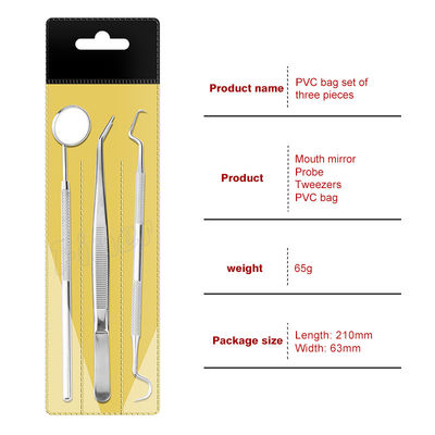 3pcs de acero inoxidable Instrumentos dentales ortodónticos Espejo bucal Herramientas dentales