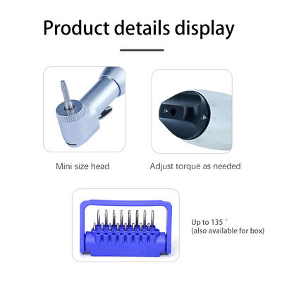Clave de torsión de implantes dentales de alta precisión de plata con destornilladores de 16pcs