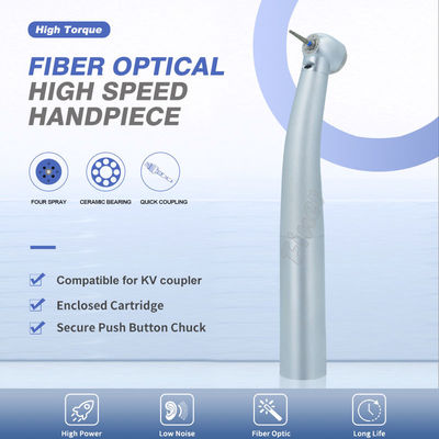 Fuente de alimentación de la turbina de aire de acoplamiento rápido Fibra óptica de la pieza de mano dental