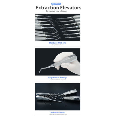 8 piezas Instrumentos quirúrgicos dentales Cirugía oral Raíz dental Extracción de dientes mínimamente invasiva Elevador de extracción