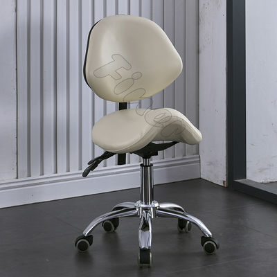 Silla dental giratoria de cuero de PU con reposabrazos Silla de taburete dental