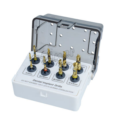 Kit de perforación dental 8 piezas Implante Perforación quirúrgica Herramientas para implantes de oro