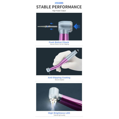 Pieza de mano de turbina de aire colorida de cinco luces LED de alta velocidad Pieza de mano dental