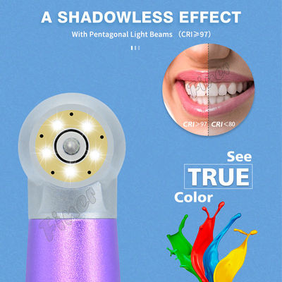 Pieza de mano de turbina de aire colorida de cinco luces LED de alta velocidad Pieza de mano dental