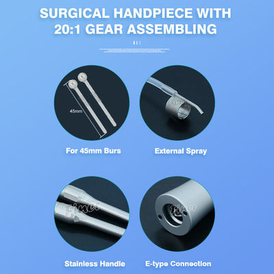 20 grados Dental recta pieza de mano Unidad de implantes dentales Cirugía pieza de mano