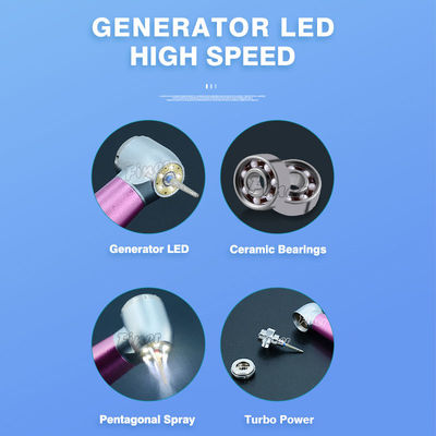 5 Led colorido dental de la pieza de mano Dental de la pieza de mano 5 Led dental de alta velocidad colorido de la pieza de mano
